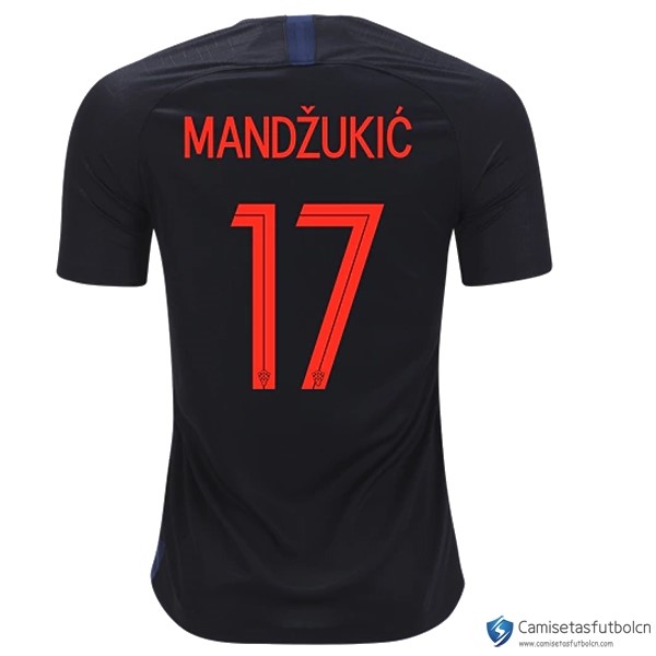 Camiseta Seleccion Croatia Segunda equipo Mandzukic 2018 Azul
